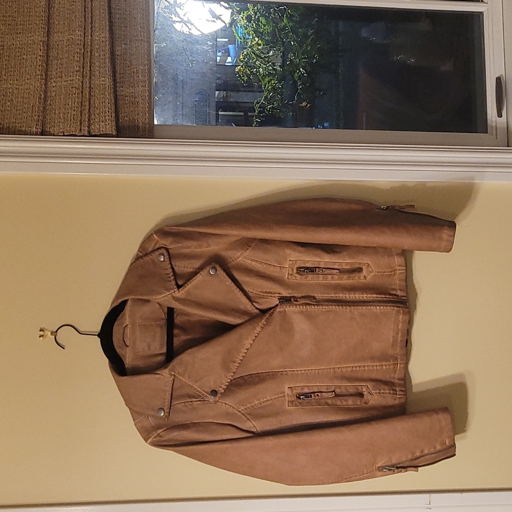 Max Studio distressed leather jacket